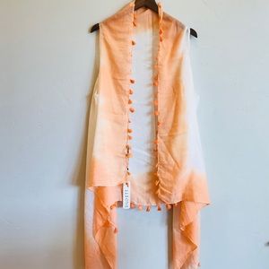 SILOETT Ombre Cascade Fringe Vest Coverup